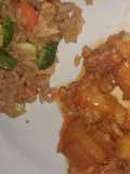 Fried Chinese Rice and Sweet and Sour Chicken