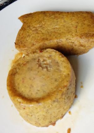 A picture of Corn Moin moin.(corn Pudding).