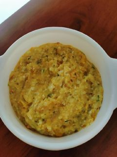 Foto resep MPASI 8+ "Bubur tim jagung bumbu gulai"