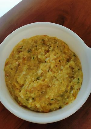 Foto resep MPASI 8+ "Bubur tim jagung bumbu gulai"
