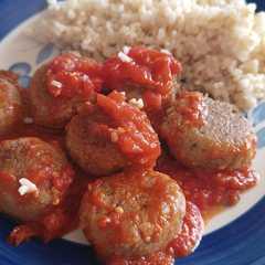 Una foto de Albóndigas de berenjenas con arroz yamaní