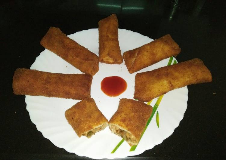 Recipe: Appetizing Chicken Veggie Spring Roll