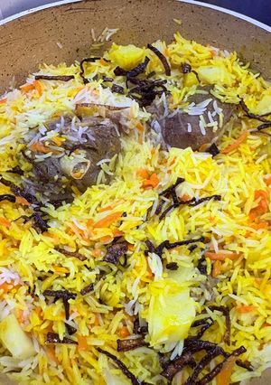 صورة لوصفة رز قابلي لحم