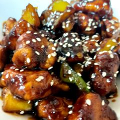 A picture of My Chinese Sticky Garlic Sesame Chicken. 😘😘.
