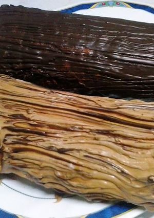 Una foto de Tronco de árbol o arrolladitos de dulce de leche