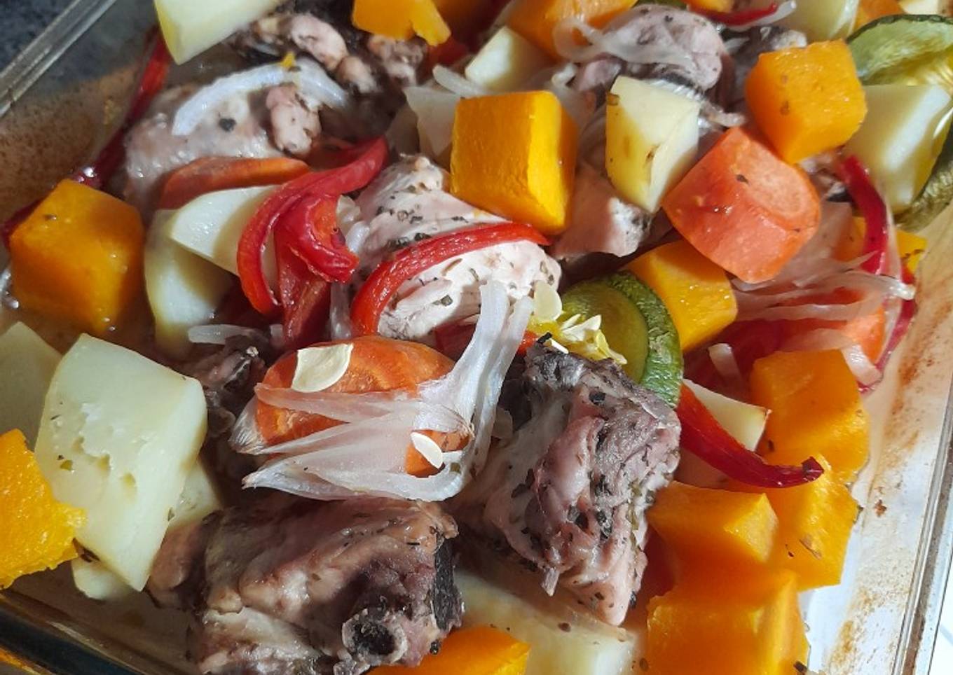 Pollo con Vegetales al horno