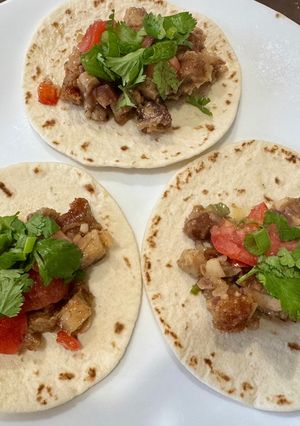 A picture of Pork Belly Sisig Street Taco.
