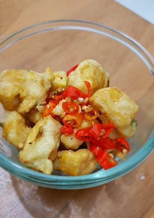 Foto resep Cemilan Tahu cabe garam simpel