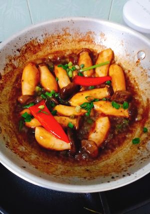 Hình của món Nấm đùi gà kho tiêu.