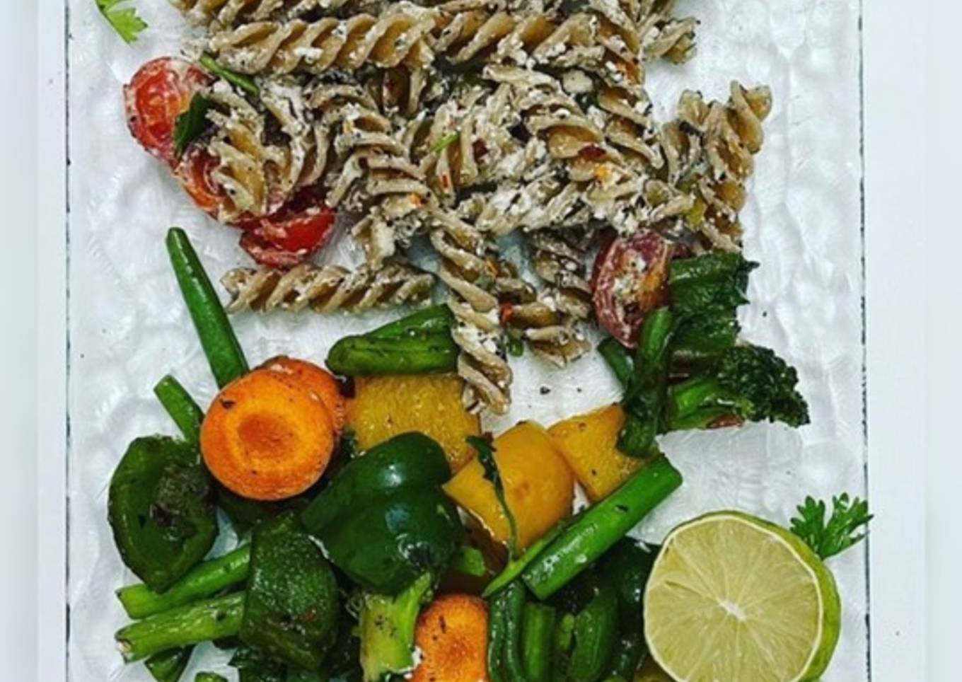 Brown Pasta & Sauté Vegetable