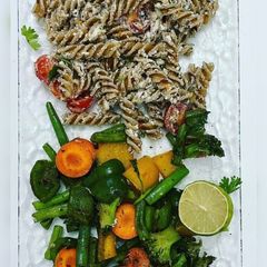 A picture of Brown Pasta & Sauté Vegetable.