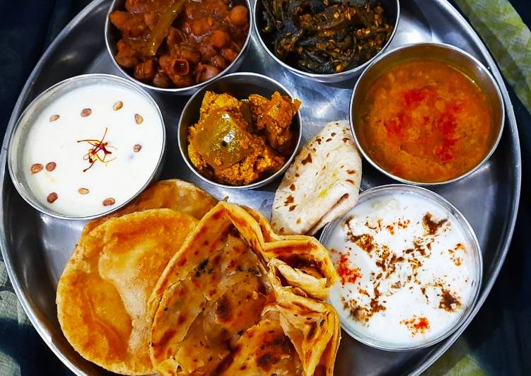 Recipe of Super Quick Homemade Punjabi thali