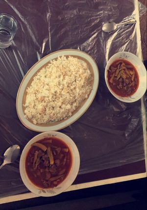 صورة لوصفة باميه مع لحمة