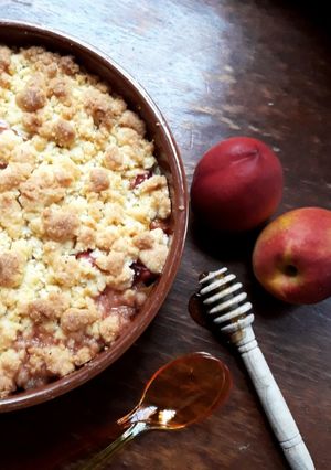 Une photo de ☆Crumble Miel et Nectarine☆