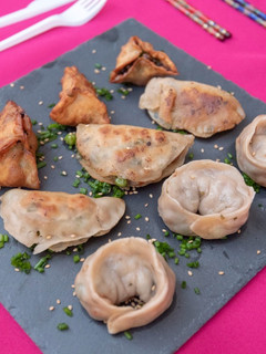 Una foto de "Gyozas" de pèsols
