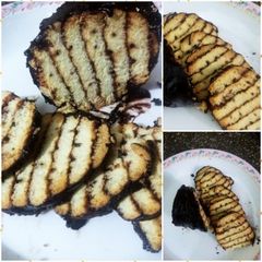 A picture of No bake choco layers biscuit cake(Eid special).