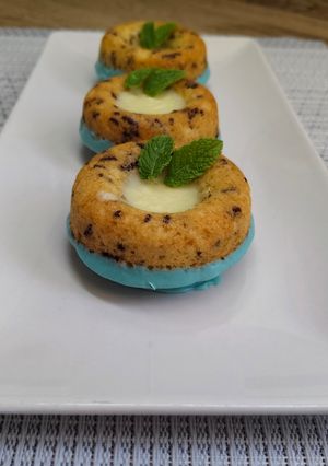 Una foto de Bollito volcán de chocolate blanco