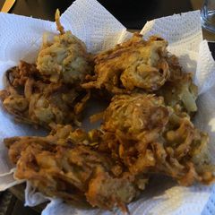 Onion bhajis A picture of Onion bhajis.