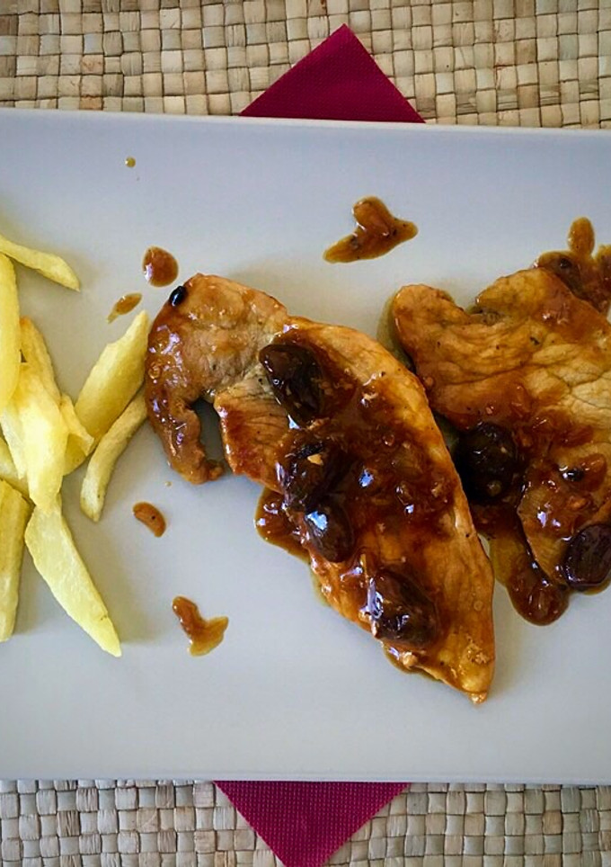 Una foto de Magro de cerdo con salsa de naranja