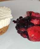 Vanilla cheese cake and berry compote