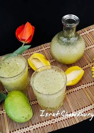 কাঁচাআমের টক ঝাল মিষ্টি জুস(kancha amer tok jhal mishti juice recipe in Bengali) রেসিপির প্রধান ছবি