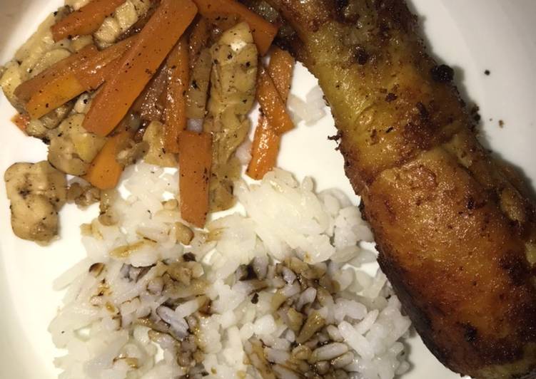 Ayam Goreng Lengkuas+tumis tempe wortel (MPASI 12 Bulan+)