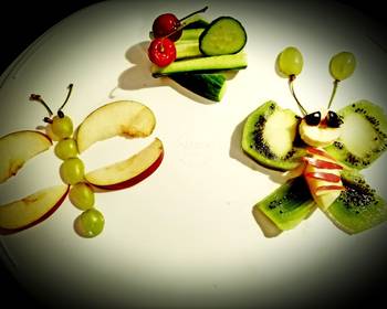 Fresh, Cooking Recipe Fruit salad art by daughter Very Delicious