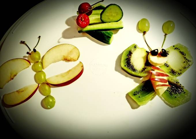 Fruit salad art by daughter Recipe by Passi Vikshali - Cookpad