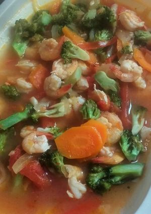 Foto resep Cah Brokoli Udang Asam Manis
