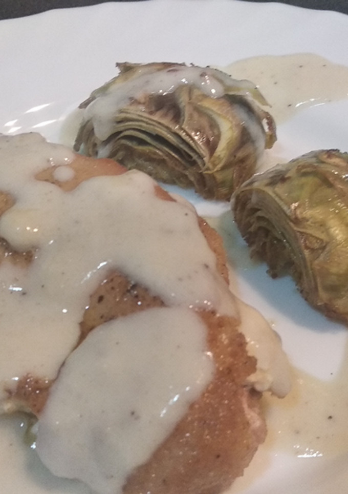 Una foto de Lomo encinta (Cachopo) con pasas y piñones