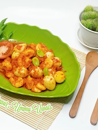 Easy Steps to Prepare Recipes Sambal goreng pete udang dan telur puyuh the So Delicious Delicious.