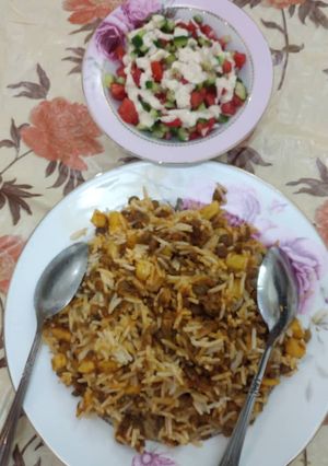 عکسی از دستور ته چین عدس و سیب زمینی