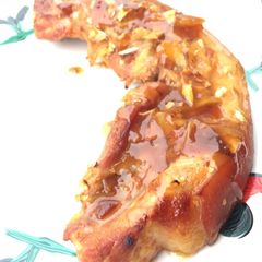 A picture of Baked Pork Belly With Ginger And Plum Sauce.