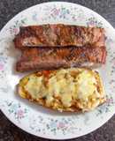 COSTILLAR AL MERKÉN.BERENJENA HORNEADA RELLENA CON CHAMPIÑONES. JON STYLE