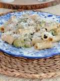 Rigatoni con Coles de Bruselas y Leche de Coco