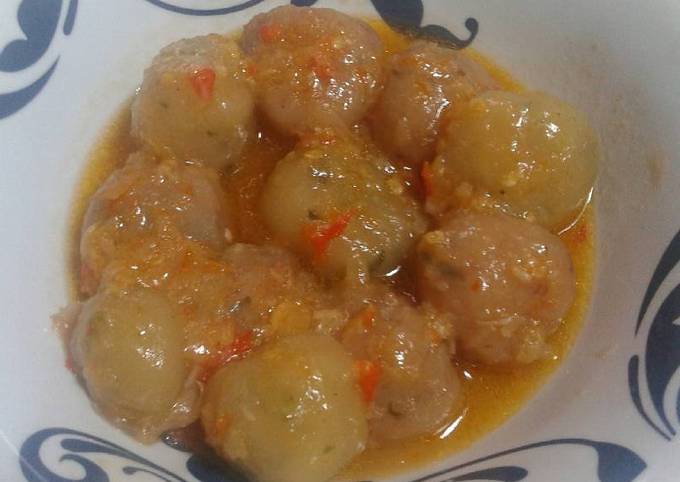 Resep Cilok Isi Keju And Kornet With Seblak Oleh Aivel Cink Cookpad