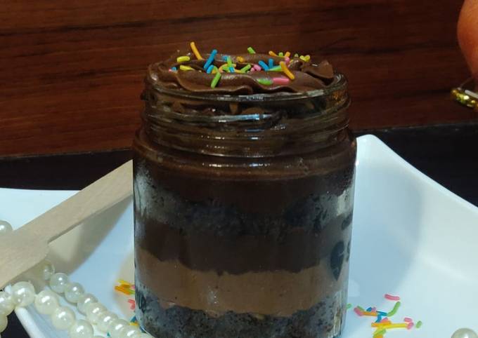 Chocolate Brownie Ingredients In A Glass Jar Stock Photo - Download Image  Now - Jar, Cookie, Ingredient - iStock