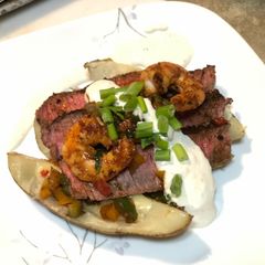 A picture of Pan Seared Surf n’ Turf Potacos.
