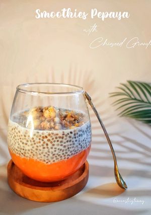 Foto resep Smoothies Pepaya with Chiaseed Granola