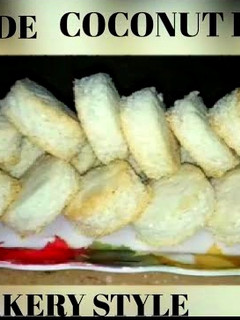 A picture of Homemade coconut biscuits bakery style.