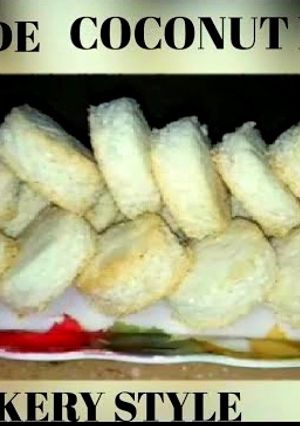 A picture of Homemade coconut biscuits bakery style.