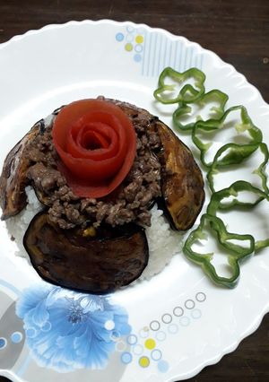 صورة لوصفة مقلوبة باذنجان