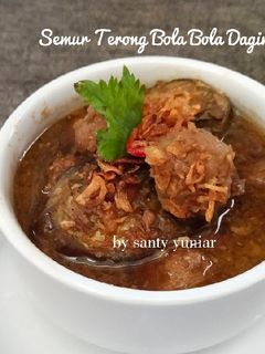 Foto resep Semur Terong Bola Bola Daging