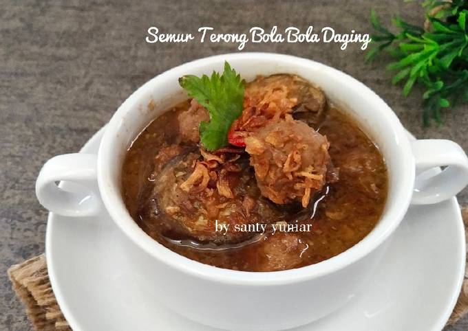 Resep Semur Terong Bola Bola Daging, Enak Banget