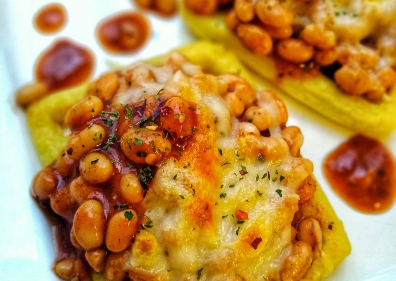 Spicy Jerk Beans & Cheese On Potato Waffles