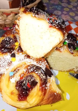 Una foto de "Viaje a la infancia" con mi Rosca de Pascuas.