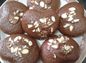 A picture of Eggless Choco Orange Marmalade muffins.