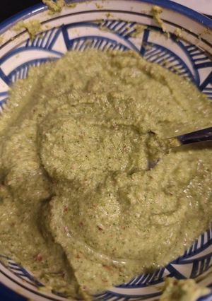 A picture of 13🧑🏻🍳Zucchini and Almond Pesto.