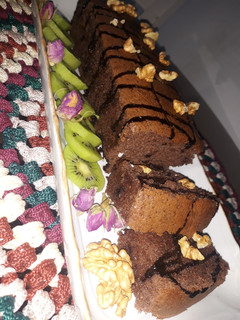 عکسی از دستور کیک شکلاتی گردویی