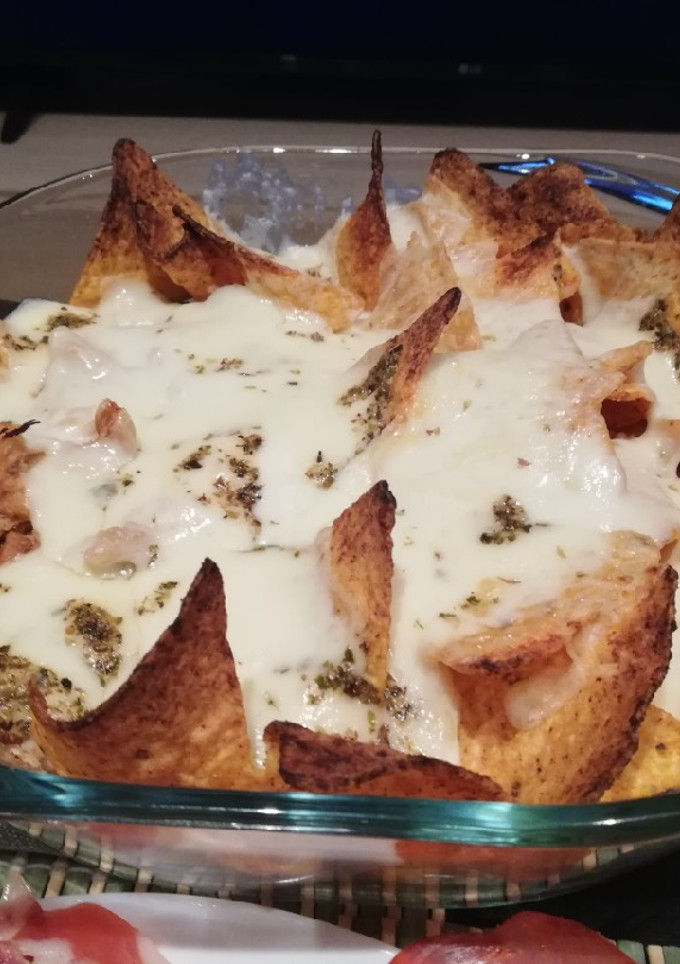 Una foto de Nachos con pulled pork